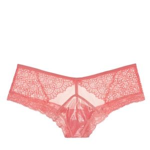 VS Panty Lace Trim Cheeky Shiny Coral 20%offBUNDLE